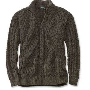 Orvis Fisherman Sweater 100% Wool Made in Ireland